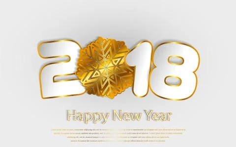 Vector Happy New Year 2017 background with paper cuttings Stock Illustration