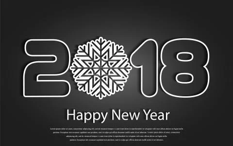 Vector Happy New Year 2017 background with paper cuttings Stock Illustration