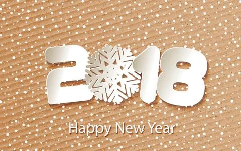 Vector Happy New Year 2018 background with paper cuttings Stock Illustration