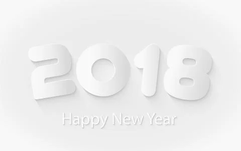 Vector Happy New Year 2018 background with paper cuttings Stock Illustration