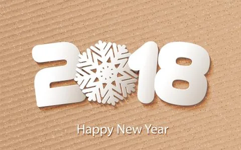 Vector Happy New Year 2018 background with paper cuttings Stock Illustration