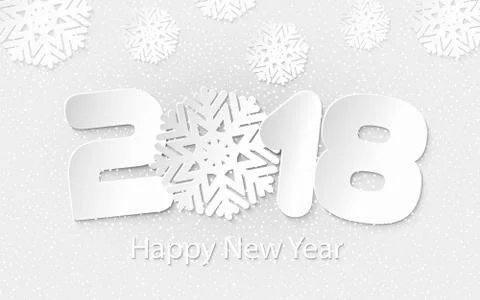 Vector Happy New Year 2018 background with paper cuttings Stock Illustration