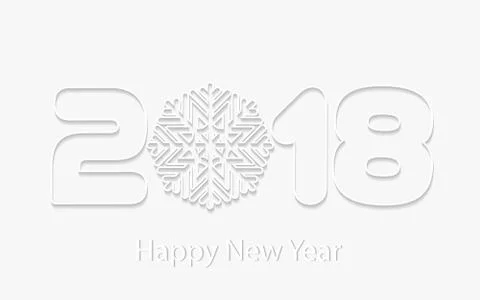 Vector Happy New Year 2018 background with paper cuttings Stock Illustration