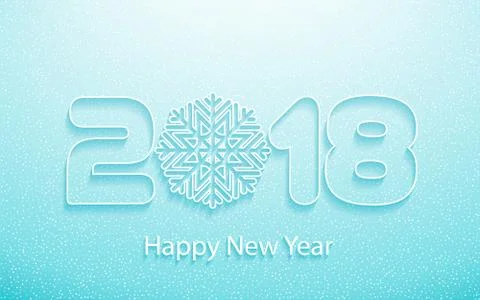 Vector Happy New Year 2018 background with paper cuttings Stock Illustration