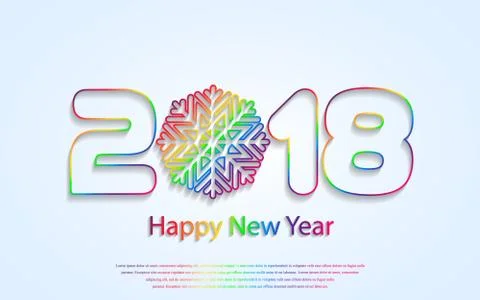Vector Happy New Year 2018 background with paper cuttings Stock Illustration