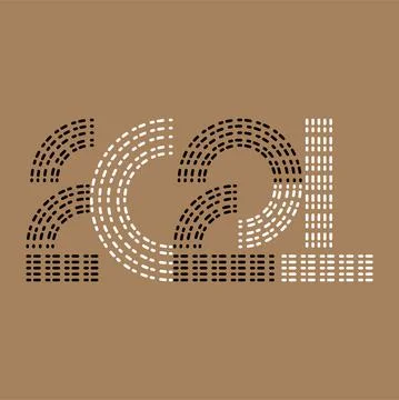 Vector. Happy new year 2021 logo text design. Stock Illustration