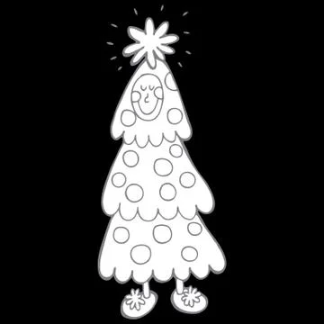 Vector happy new year hand drawn illustration Stock Illustration