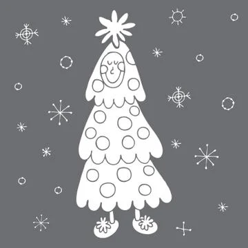 Vector happy new year hand drawn illustration Illustrazione stock