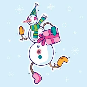 Vector happy new year hand drawn illustration Stock Illustration