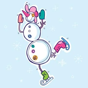 Vector happy new year hand drawn illustration Stock Illustration
