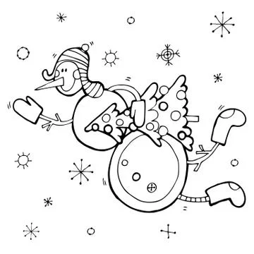 Vector happy new year hand drawn illustration Stock Illustration