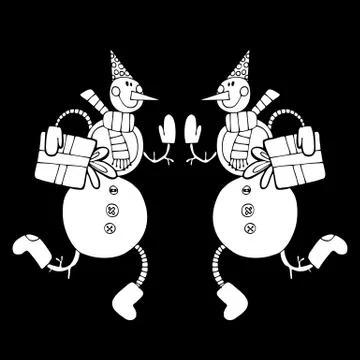 Vector happy new year hand drawn illustration Stock Illustration