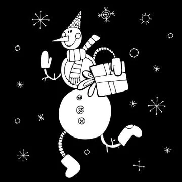 Vector happy new year hand drawn illustration Stock Illustration