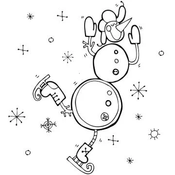Vector happy new year hand drawn illustration Illustrazione stock