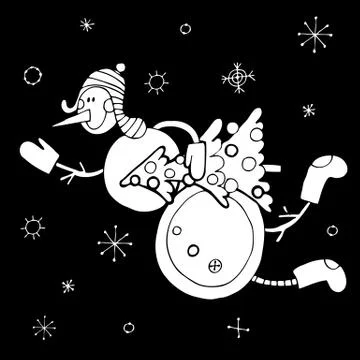 Vector happy new year hand drawn illustration Stock Illustration