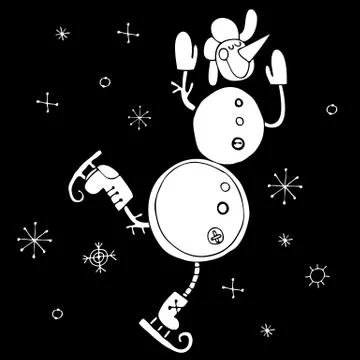 Vector happy new year hand drawn illustration Stock Illustration