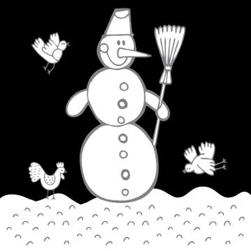 Vector happy new year hand drawn illustration Stock Illustration