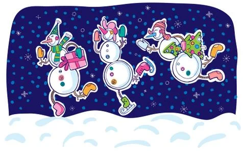 Vector happy new year hand drawn illustration Stock Illustration