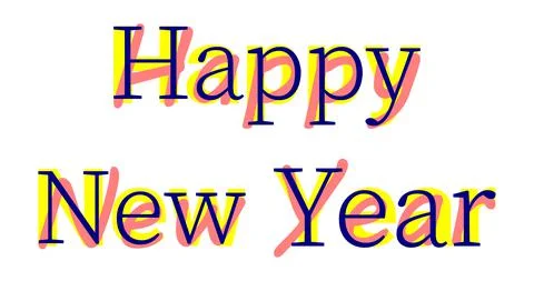 Vector Happy New Year in mass fonts style Stock Illustration