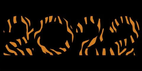 Vector. Happy new year with tiger skin print number 2022. Illustrazione stock