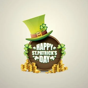 Vector happy saint patricks day label 스톡 일러스트