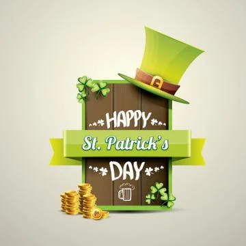 Vector happy saint patricks day label 库存插图