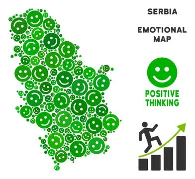 Vector Happy Serbia Map Composition of Smileys Stock Illustration