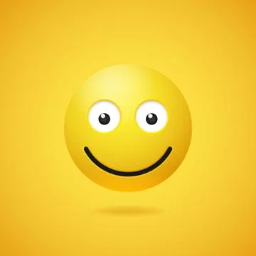 Vector happy smiling emoticon with opened eyes Stock Illustration