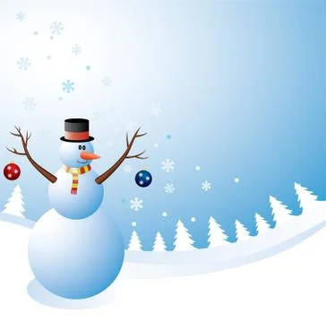 Vector  happy snowman Stock Illustration
