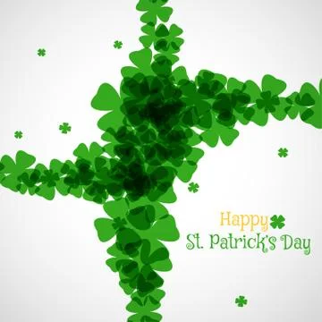 Vector Happy St. Patrick's Day poster on the white background with text and.. Stock Illustration