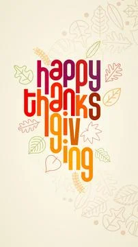 Vector happy thanksgiving typographic design Stock Illustration
