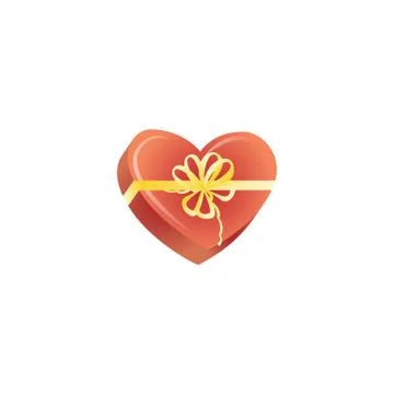 Vector happy valentines day present heart box Stock Illustration