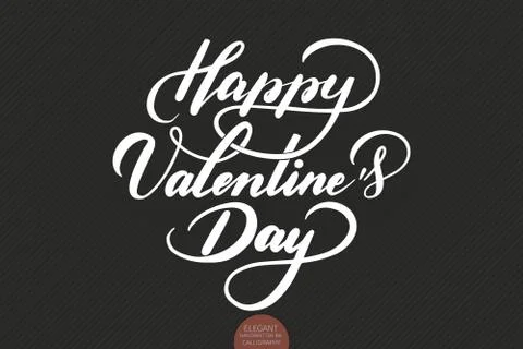 Vector Happy Valentines Day text. Valentines typography. Elegant modern lovel イラスト素材