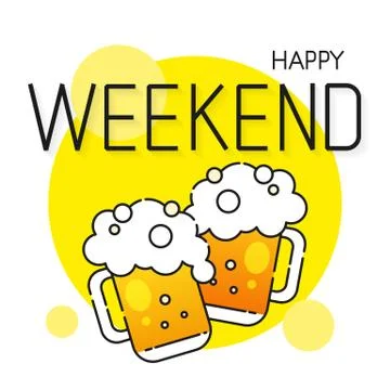 Vector Happy Weekend Background Suitable For Greeting Card, Poster Or T-shirt Stock Illustration
