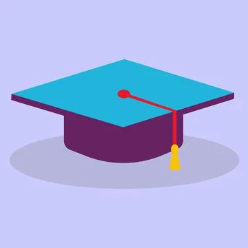 A vector hat for the graduation ceremony with a tassel. Stock Illustration
