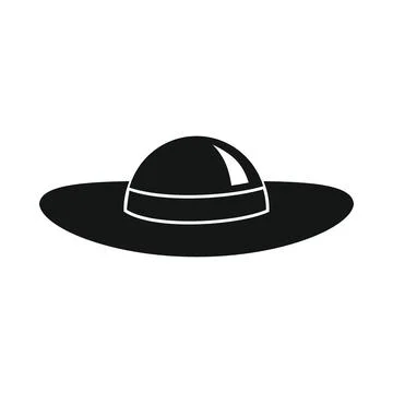 Vector hat for tanning black simple icon isolated Stock Illustration