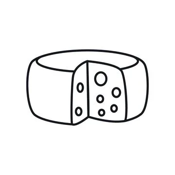 Vector Head of cheese in line style isolated Stock Illustration