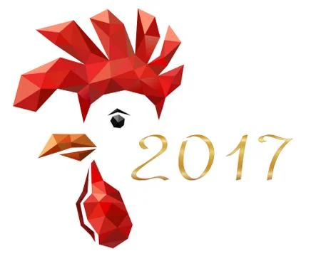 Vector head of the cock and figures Stock Illustration