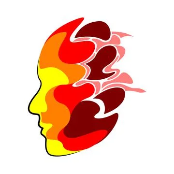 Vector head in graphic style Stock Illustration