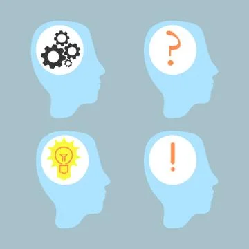 Vector head idea silhouette. 스톡 일러스트