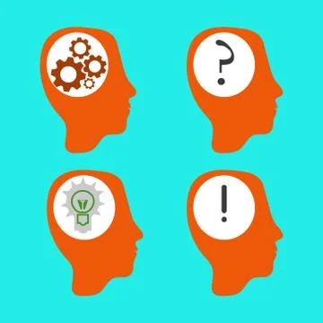 Vector head idea silhouette Stock Illustration