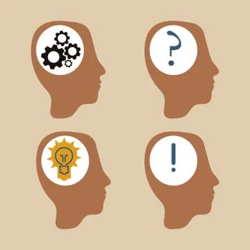 Vector head idea silhouette Stock Illustration