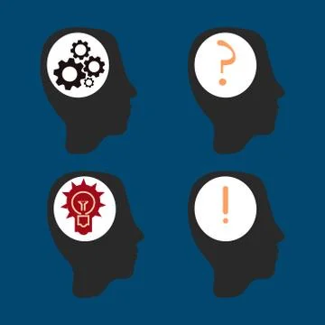 Vector head idea silhouette Illustrazione stock
