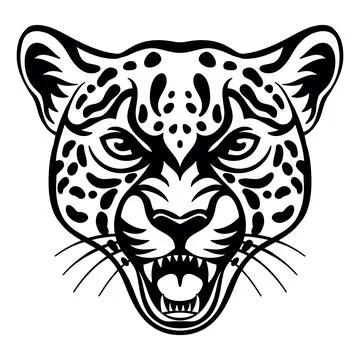 Vector head of mascot leopard isolated on white Stock Illustration