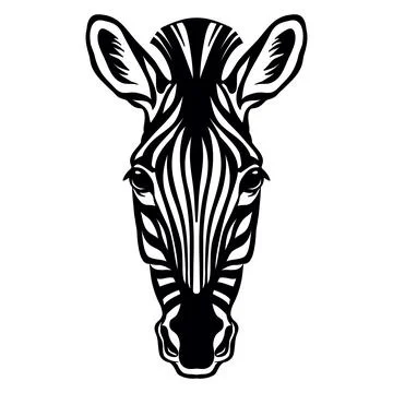 Vector head of mascot zebra head isolated on white Stock Illustration