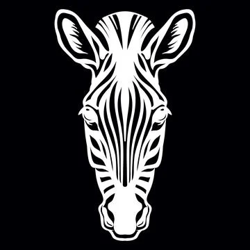 Vector head of mascot zebra head isolated on black Illustrazione stock