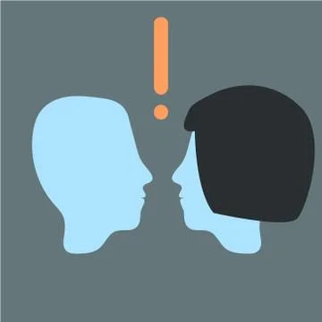 Vector head relationship. Man and woman Stock-Illustration