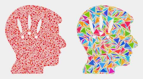 Vector Headache Mosaic Icon of Triangle Elements Stock Illustration