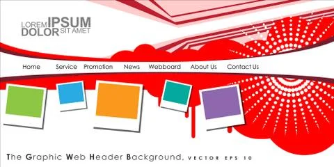 Vector Header Horizontal Web Menu Design. Stock Illustration
