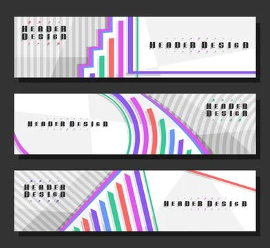 Vector Headers Set 스톡 일러스트